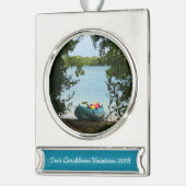 Kayaking in St. Thomas - US-Jungfrau Banner-Ornament Silber (Links)