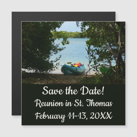 Kayaking in St. Thomas - US-Jungfrau Magnetkarte (Vorne/Hinten)