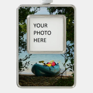 Kayaking in St. Thomas - US-Jungfrau Rahmen-Ornament Silber