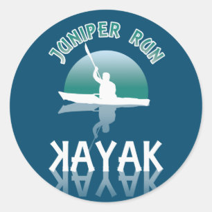 Kayaking Juniper Run - Kayak Runder Aufkleber