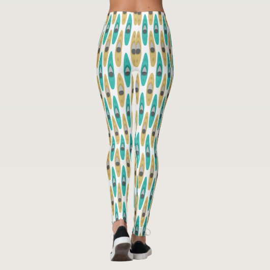 Kayaking Kayak Boot Kayaker Pattern Leggings (Rückseite)