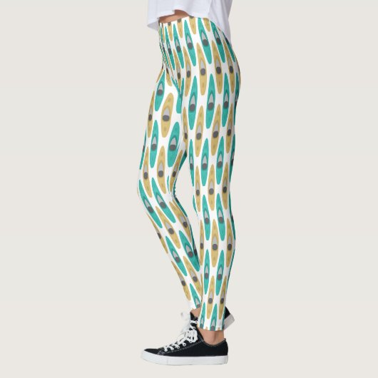 Kayaking Kayak Boot Kayaker Pattern Leggings (Links)
