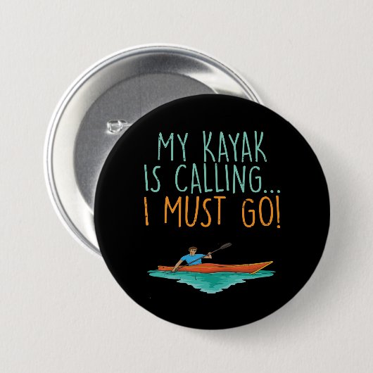 Kayaking Kayak Geschenk Button (Vorne & Hinten)
