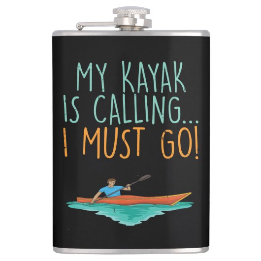 Kayaking Kayak Geschenk Flachmann (Vorderseite)