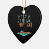Kayaking Kayak Geschenk Keramik Ornament (Links)