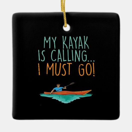 Kayaking Kayak Geschenk Keramikornament (Vorderseite)