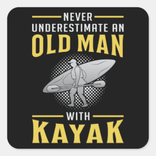 Kayaking Kayak Kanu Paddle Kanufahren Funny Gabe Quadratischer Aufkleber