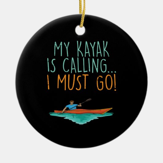 Kayaking Keramik Ornament (Vorne)