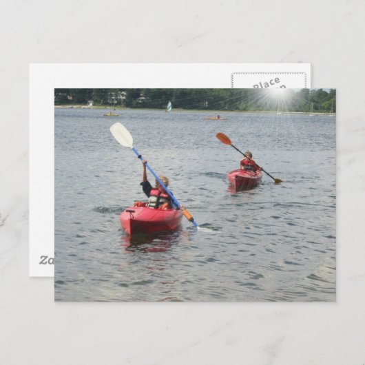 Kayaking Kids Postcard Postkarte (Vorne/Hinten)
