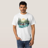 Kayaking Lake Adventure Mountain Sunset Outdoor T-Shirt (Vorne ganz)