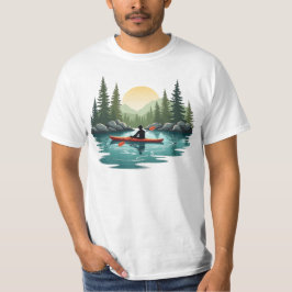 Kayaking Lake Adventure Mountain Sunset Outdoor T-Shirt