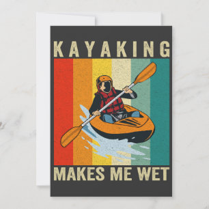 Kayaking macht mich zu einem Vintagen Retro- Kanuf Einladung