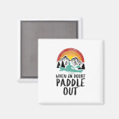 Kayaking Natur Retro Magnet (Vorderseite/Rückseite)