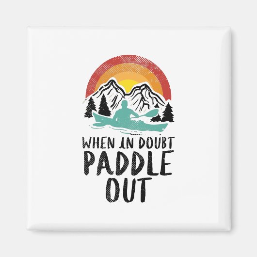 Kayaking Natur Retro Magnet (Vorne)