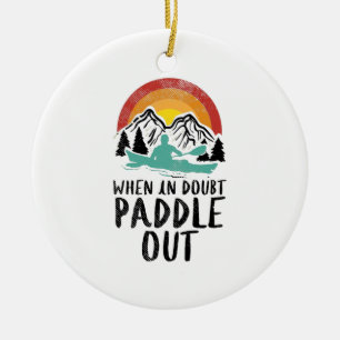 Kayaking Nature Retro Keramik Ornament