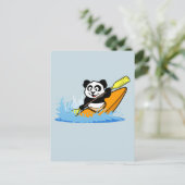 Kayaking Panda Postkarte (Stehend Vorderseite)