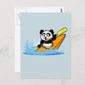 Kayaking Panda Postkarte (Vorne/Hinten)
