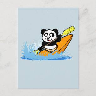 Kayaking Panda Postkarte