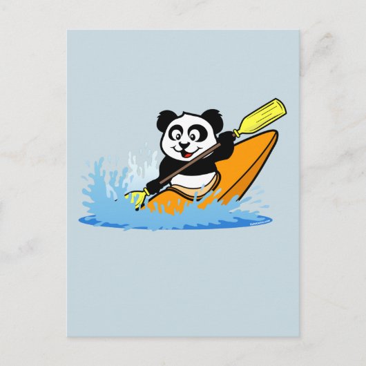 Kayaking Panda Postkarte (Vorderseite)