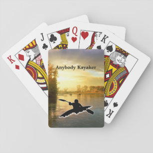 Kayaking Silhouette auf Sunset Foto Personalisiere Spielkarten