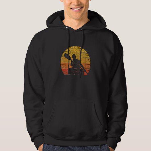 Kayaking Silhouette Kayak Lover Canoe Retro Kayake Hoodie (Vorderseite)