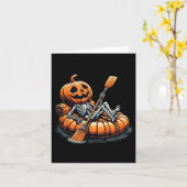 Kayaking Skeleton Funny Halloween Kayak Karte (Gelbe Blume)