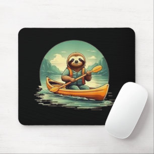 Kayaking Sloth Canoe Lover Funny Animals Vintag Mousepad