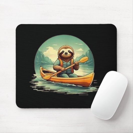 Kayaking Sloth Canoe Lover Funny Animals Vintag Mousepad (Mit Mouse)
