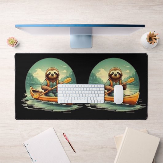 Kayaking Sloth Canoe Lover Funny Animals Vintag Schreibtischunterlage (Büro 1)