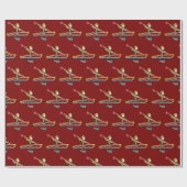 Kayaking-Strichmännchen Geschenkpapier (Flach)