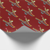 Kayaking-Strichmännchen Geschenkpapier (Ecke)