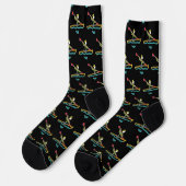 Kayaking-Strichmännchen Socken (Linkes Detail)