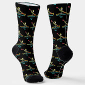 Kayaking-Strichmännchen Socken (Gewinkelt)