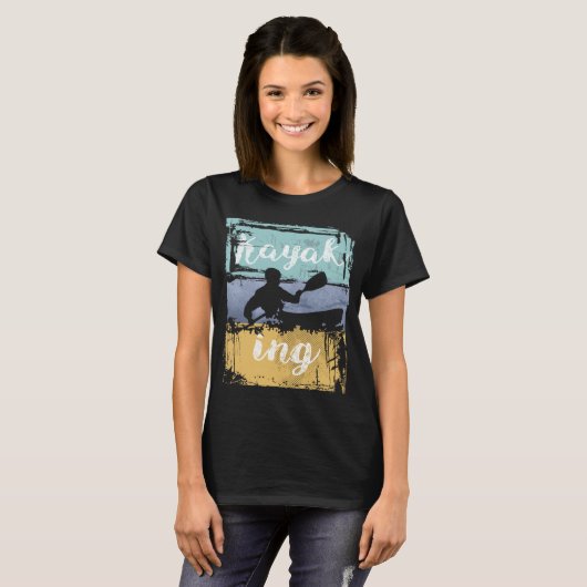 Kayaking T-Shirt - Vintag Retro Kayak (Vorne ganz)