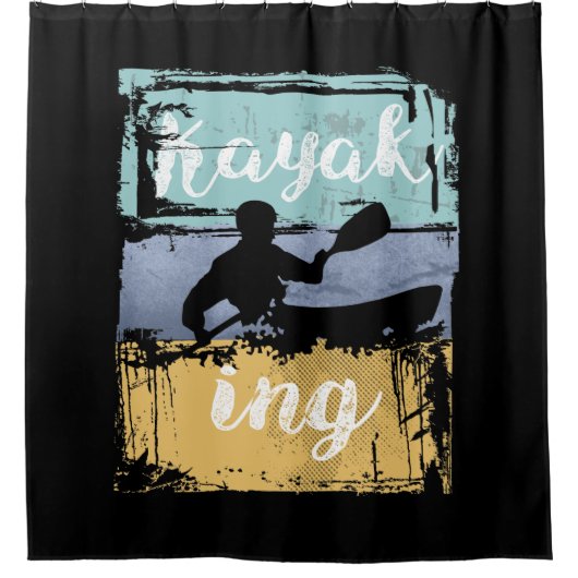 Kayaking T-Shirt - Vintag Retro Kayak Duschvorhang (Vorderseite)