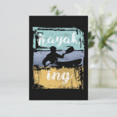 Kayaking T-Shirt - Vintag Retro Kayak RSVP Karte (Stehend Vorderseite)