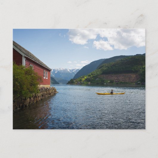 Kayaking the Hardangerfjord in Norwegen Postkarte (Vorderseite)