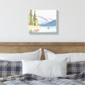 Kayaking the Lake | Landschaftliche Wasserfarbe Leinwanddruck (Insitu (Schlafzimmer))