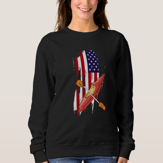 Kayaking USA Flag Boating Kayaker Kayak Expert Gr Sweatshirt (Vorderseite)