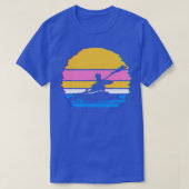 Kayaking Vaporwave Silhouette Kanufahrt Kayak Cano T-Shirt (Design vorne)