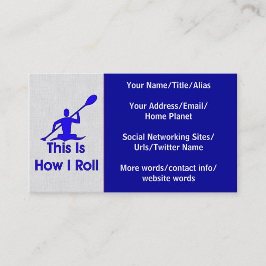 Kayaking Visitenkarte (Vorderseite)