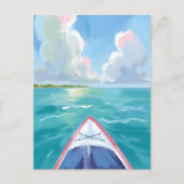 Kayaking Watercolor Postkarte (Vorderseite)
