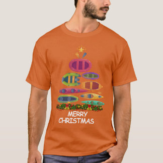 Kayaking Weihnachtsbaum Frohe Weihnachten Freunde T-Shirt