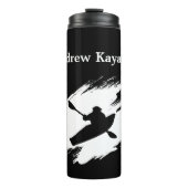 Kayaking - with Kayaker silhouette - Personalize Thermosbecher (Vorderseite)