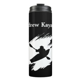 Kayaking - with Kayaker silhouette - Personalize Thermosbecher