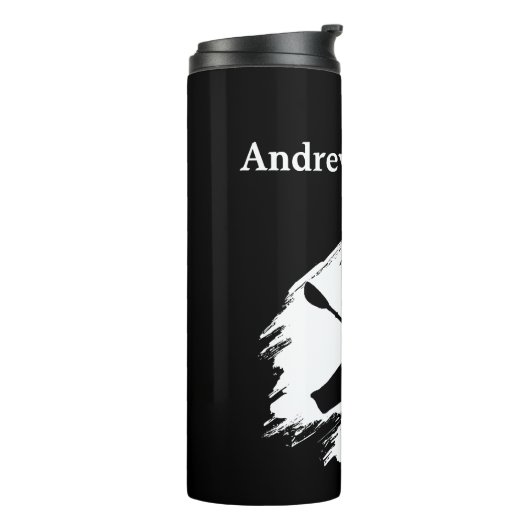 Kayaking - with Kayaker silhouette - Personalize Thermosbecher (Nach links gedreht)