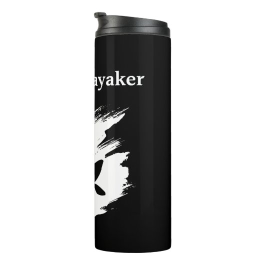 Kayaking - with Kayaker silhouette - Personalize Thermosbecher (Nach rechts gedreht)