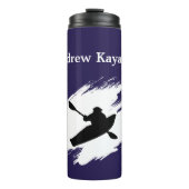 Kayaking - with Kayaker silhouette - Personalize Thermosbecher (Vorderseite)
