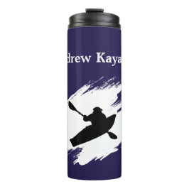 Kayaking - with Kayaker silhouette - Personalize Thermosbecher