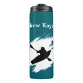 Kayaking - with Kayaker silhouette - Personalize Thermosbecher (Vorderseite)